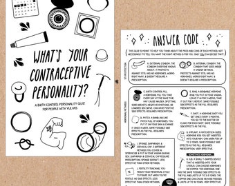 What’s Your Contraceptive Personality? Quiz for people with vulvas! Printable PDF | Birth Control Education