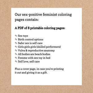 Feminist Sex Education Coloring Pages (Printable File) | Sex-Positive Educator Birth Control Vulva Sexual Health PDF image 4