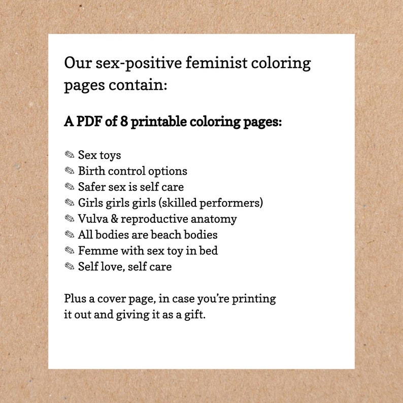Feminist Sex Education Coloring Pages (Printable File) | Sex-Positive Educator Birth Control Vulva Sexual Health PDF image 4