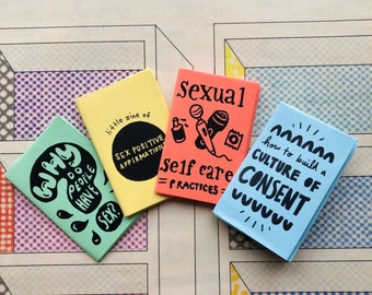 Tiny Sex-Positive Zines | Set of 4 very small, very lovable handwritten sexual liberation zines