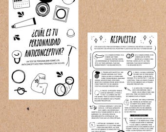 Spanish: ¿Cuál es tu personalidad anticonceptiva? Un test de personalidad sobre los anticonceptivos para personas con vulvas | Printable PDF