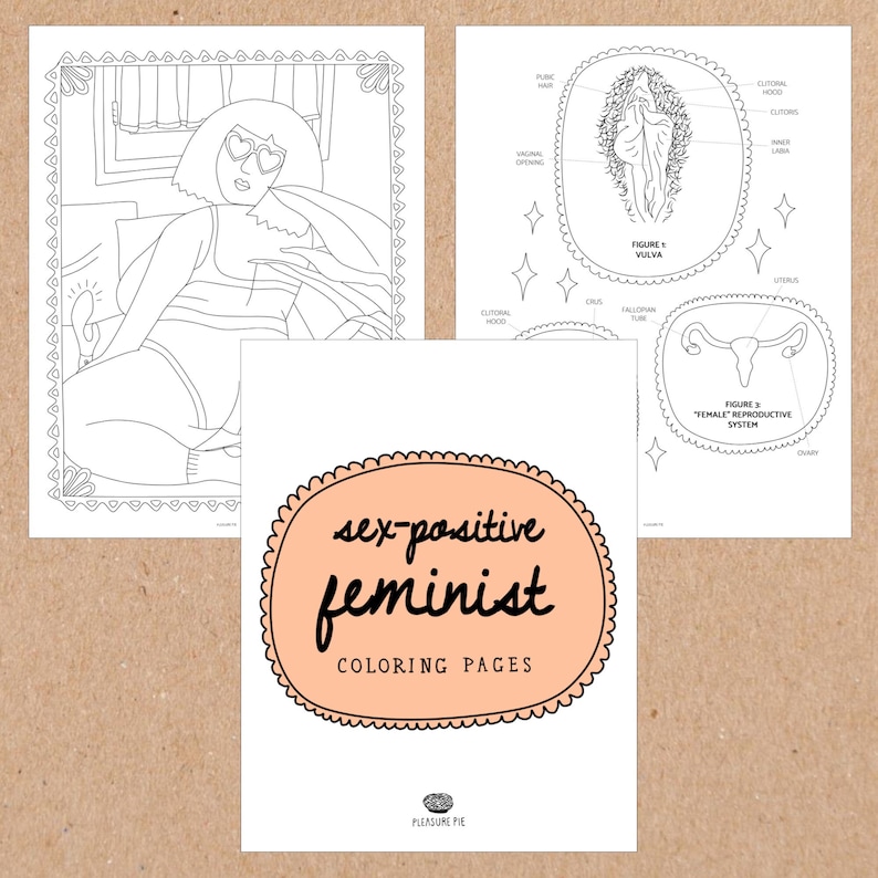 Feminist Sex Education Coloring Pages (Printable File) | Sex-Positive Educator Birth Control Vulva Sexual Health PDF image 1