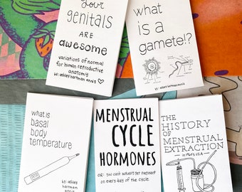 Genitals Are Awesome! Zine Bundle | Sex-positive feminist sexual and reproductive anatomy health wellness zines