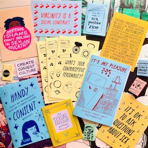 New/Aspiring Sex Educator Welcome Package: Sex-positive feminist zines, stickers, & art