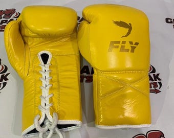 Custom fly Yellow Boxing Gloves | Professional Training & Sparring Gloves | Kickboxing | Gym Workout
