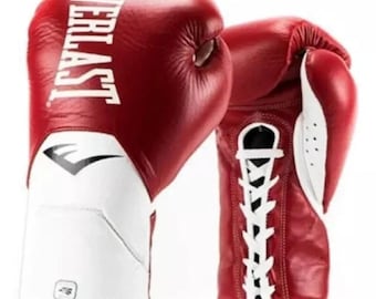 Everlast Elite boxing gloves Red Lace Up Pro Sparring Gloves 8oz-16oz