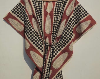 Hand Block Print Cotton Kaftan - Bohemian Resort Dress