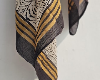 Hand Block Printed Cotton Sarong, Boho Beach Wrap