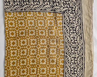 Hand Block Print Cotton Sarong: Boho Beach Cover-Up Scarf