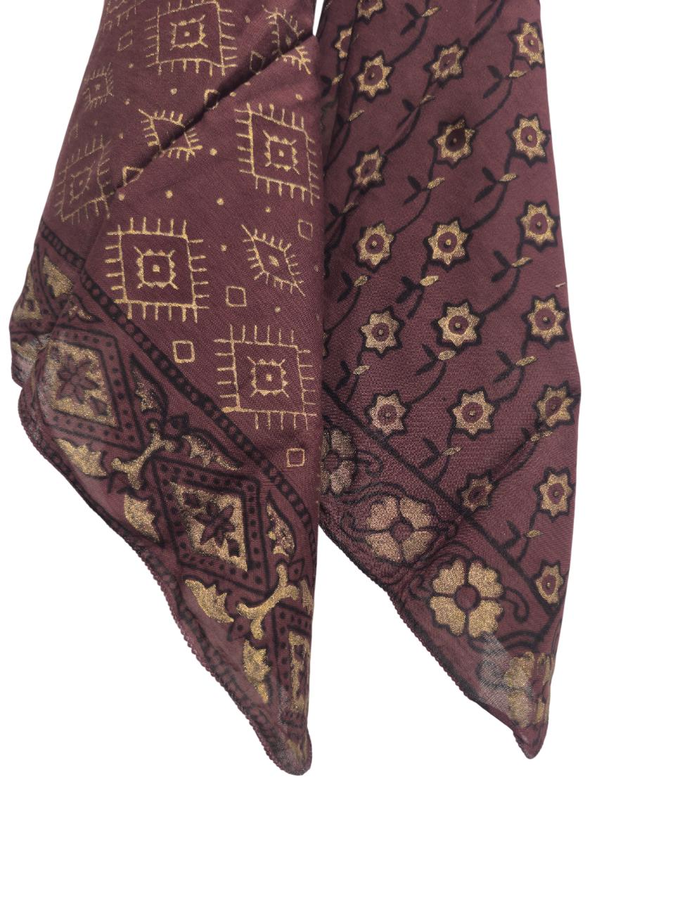 Hand Block Printed Cotton Bandana Scarf, Organic Dyes
