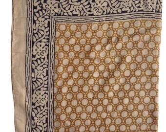 Hand Block Print Cotton Sarong: Floral Beach Wrap, Boho Chic