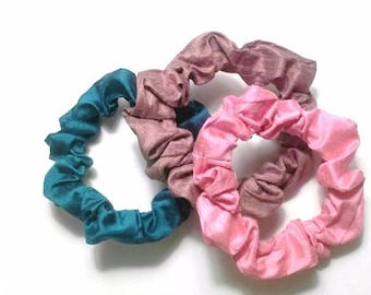 Silk Hair Scrunchies / 100 Silk Satin/ Silk dupion