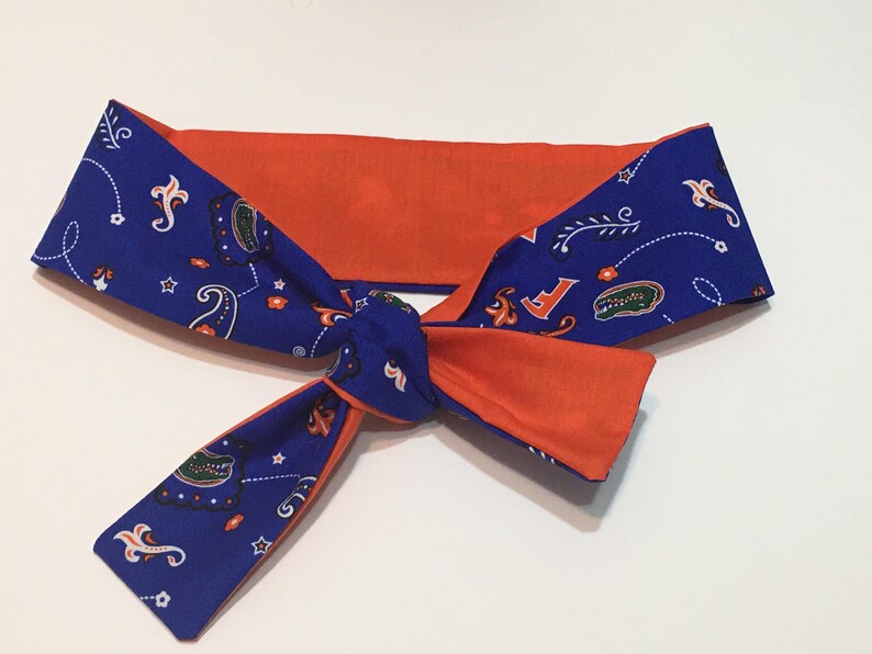 U F Gator Reversible Headband/ College Headbands/ Gator Etsy