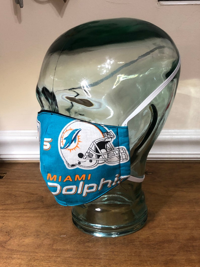 Miami dolphins face Mask/ Miami dolphin Etsy