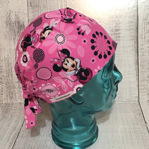 Minnie Mouse Scrub Cap/ Pink Minnie Mouse scrub cap/ Disney Scrub cap