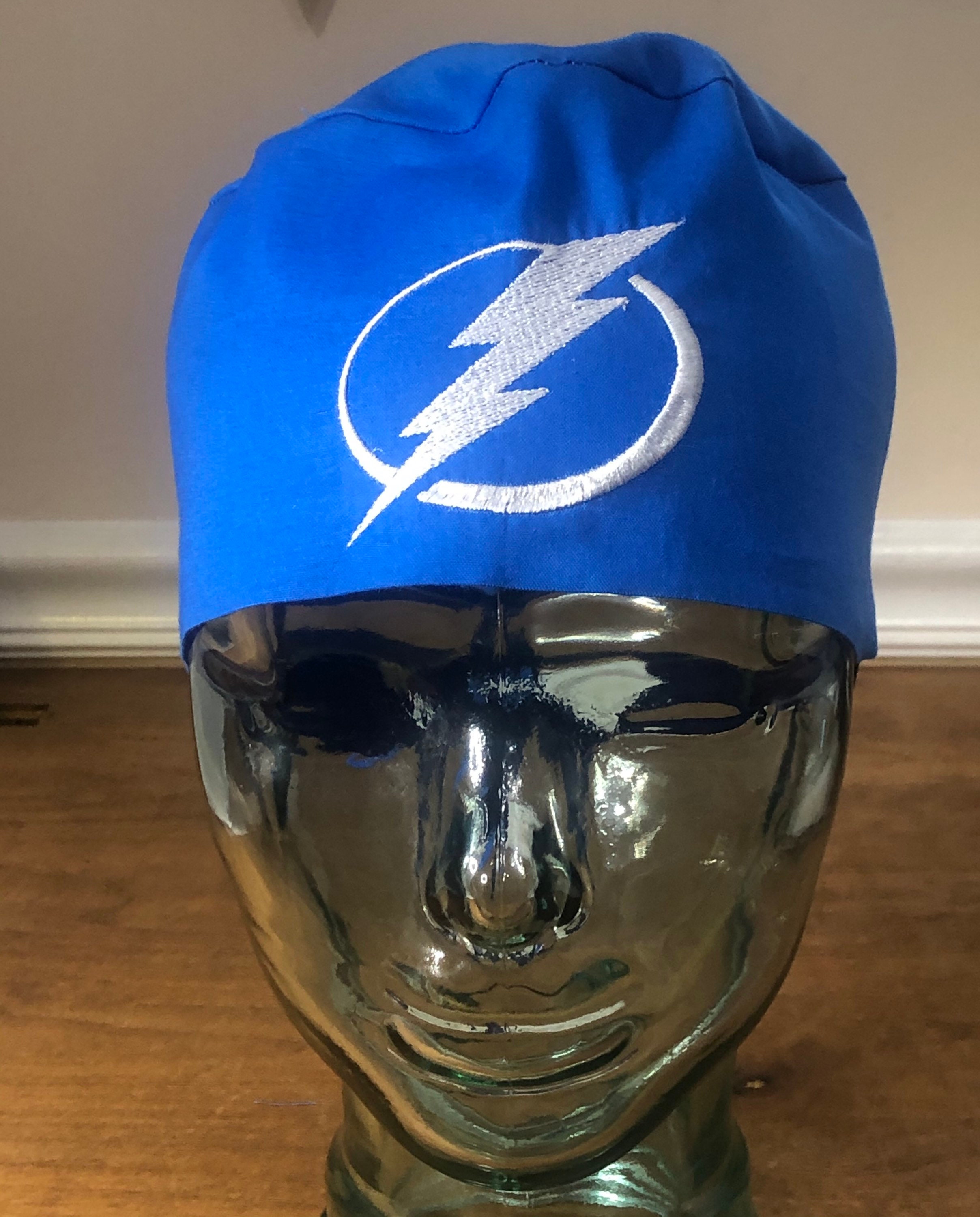 Tampa Bay lightning bolt scrub cap/ Tampa Bay lightning Etsy