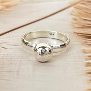 Handmade Sterling Silver Ball Ring: Minimalist Modern Jewelry