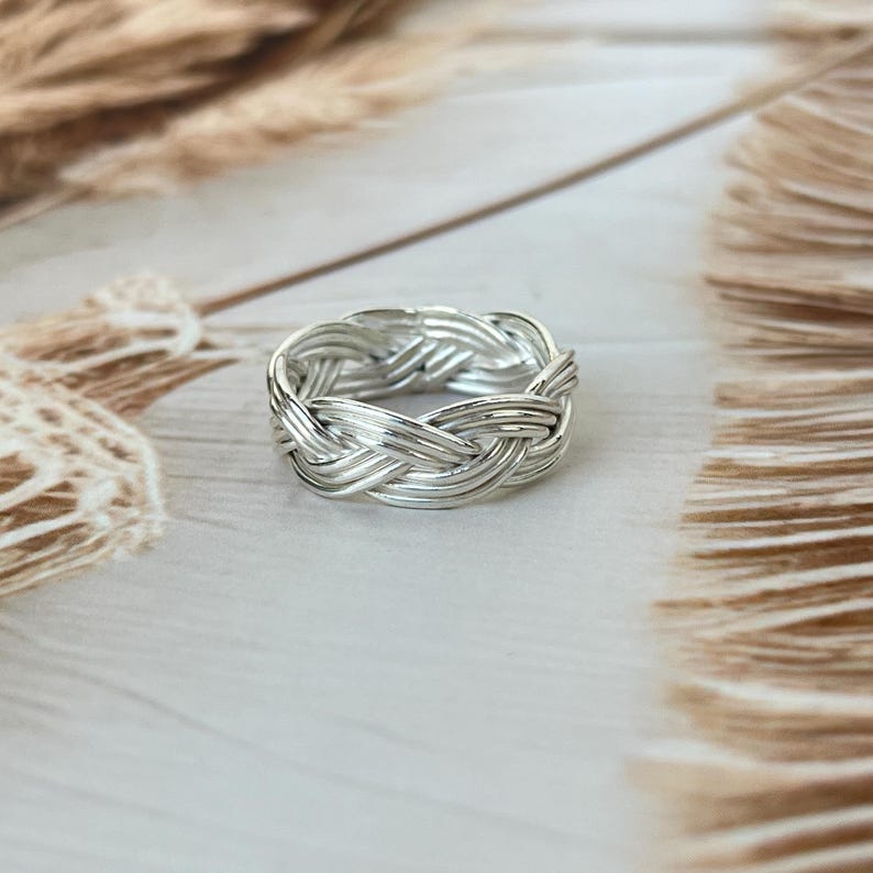 Handmade Sterling Silver Braided Ring | Artisan Knot Band - Etsy