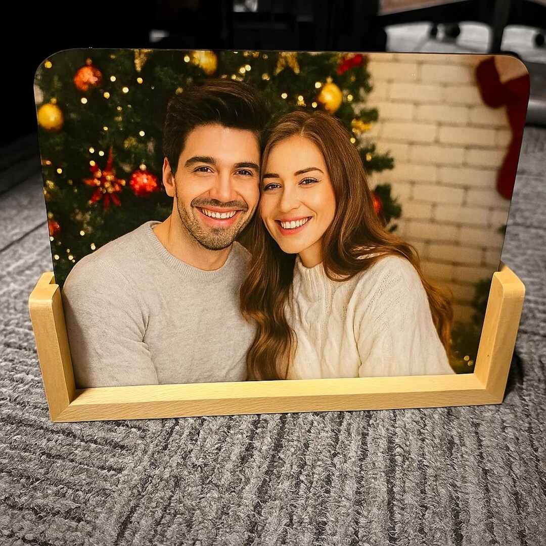 Personalized Lenticular Photo Frame – Custom 2-image Flip With Wooden ...