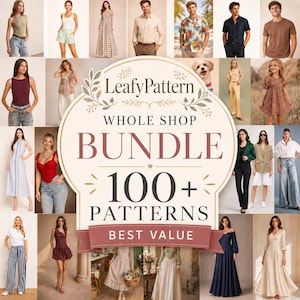 Whole Shop Pattern Bundle | Sewing Pattern Bundle | Women, Men, Children Beginner Sewing Patterns (Digital Pattern Pack)