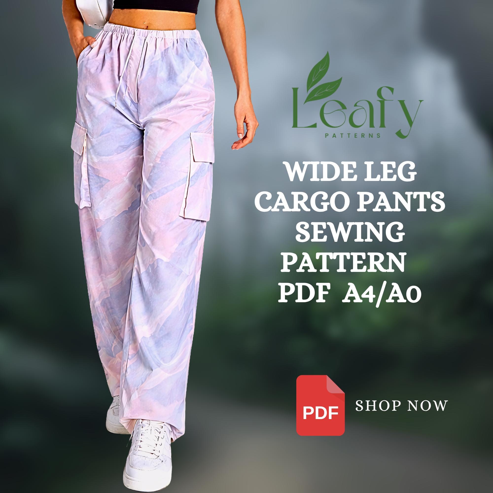 Cargo Pants Sewing Pattern PDF | High Waist Pants Pattern | Cargo ...