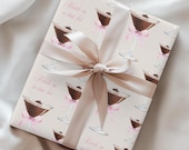 Bride in a Tini Bit Wrapping Paper Espresso Martini Themed Bridal Shower Gift Wrapping Tini Bit Bachelorette Gift Wrap Idea Future Mrs