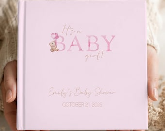 Personalized Baby Girl Shower Guestbook Custom Instant Photo Booth Book Advice and Wishes Keepsake for New Mom