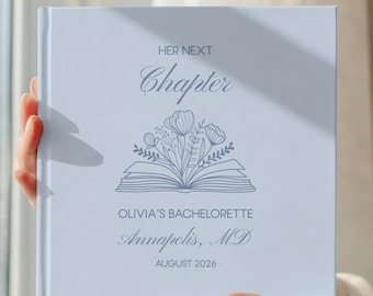 Her Next Chapter Bachelorette Blank Pages Instant Photo Guest Book Personalized Future Mrs Keepsake Scrapbook