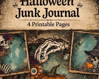 Spooky Gothic Ephemera Kit: Haunted Journaling Pages (Digital Download A4 Size 300 DPI)