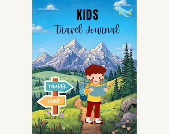 Kids Travel Journal Printable: Simple Vacation Diary & Activity Pages for Children (Digital Download)