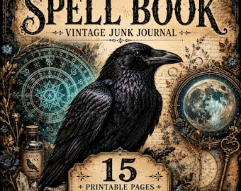 Witchy Spell Book Ephemera: Vintage Magic Junk Journal Pages Printable Grimoire (Digital Download)