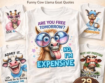 Sarcastic Animal Quotes PNG Bundle: Funny Clipart (Digital Download)