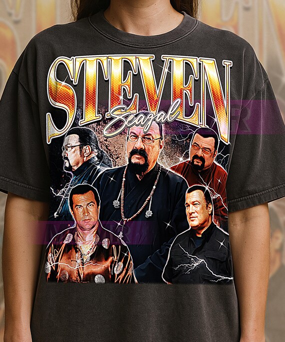 アイドル STAR ROAD Vintage T-Shirt SANGWON Steven Seagal Bootleg Shirt, Vintage Actor Action Star Celebrity