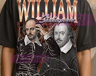 William Shakespeare Bootleg Shirt, Vintage Writer Playwright Historic Genius Tee, 90s Retro Throwback T-shirt, William Shakespeare Sweater