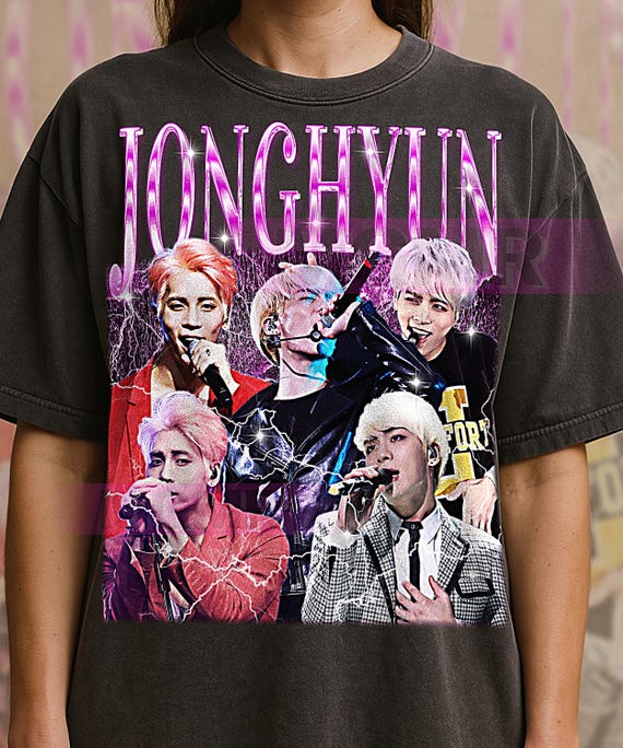 【期間限定】SHINee JONGHYUN ジョンヒョン T-shirts Jonghyun Bootleg Shirt, Vintage Kpop Idol Singer Performer Shinee