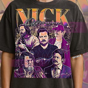 Nick Offerman T-Shirt, Vintage Actor Star Comedy Legend Celebrity Performer Tee, 90s Retro Throwback, Nick Offerman Sweater