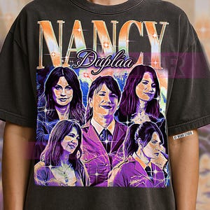 Nancy Duplaa T-shirt, Vintage Kpop Idol Sångerska Artist Stjärna Kändis T-shirt, 90-tals Retro Throwback, Nancy Duplaa Tröja
