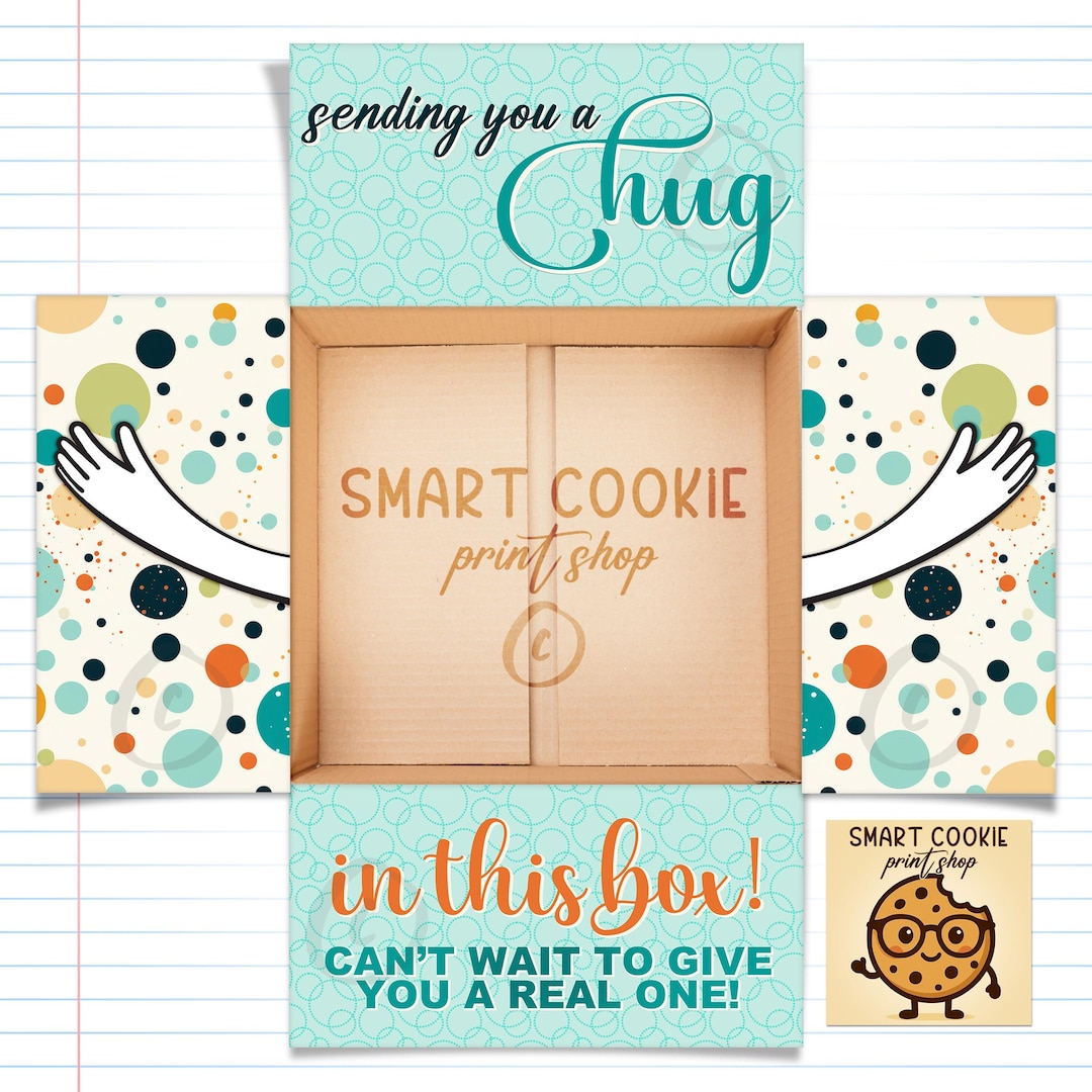 Sending Hugs Care Package Printables: College Student Gift Box (instant ...