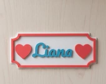 Personalized 3D Printed Name Sign – Custom Door or Wall Décor for Kids ...