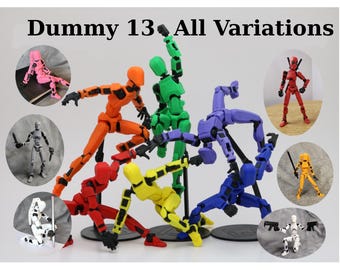 Dummy 13 Figure | All Variations | Articulated 3D Printed Posable Model Toy