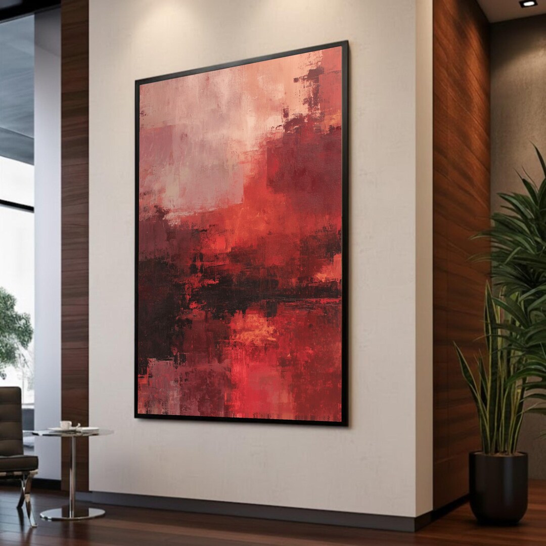Abstract Red and Black Canvas Wall Art, Mark Rothko Style, Modern ...