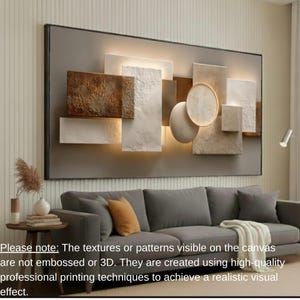 Moderne neutrale geometrische Leinwand Wandkunst, abstrakte Formen, beige und braune Wohnkultur, zeitgenössische Wohnzimmerdekoration