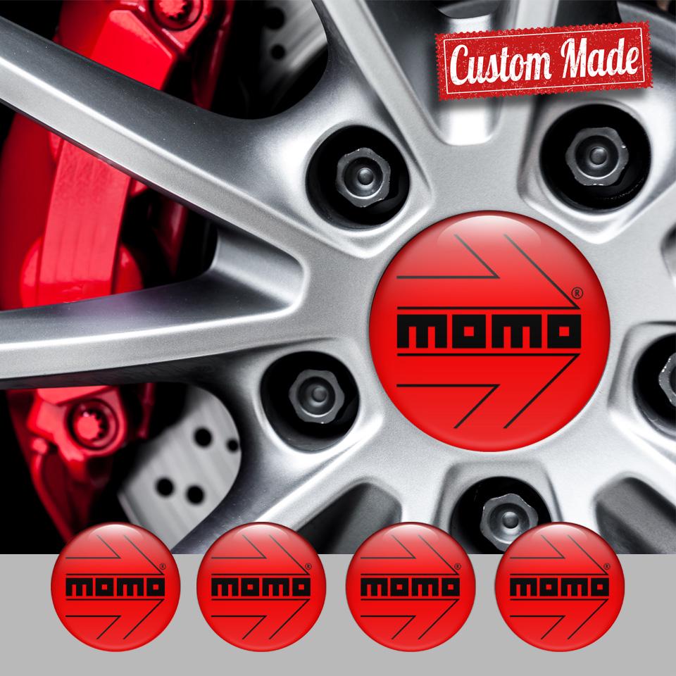 Momo Wheel Decals | Handmade Epoxy Rim & Hubcap Stickers | Set of
