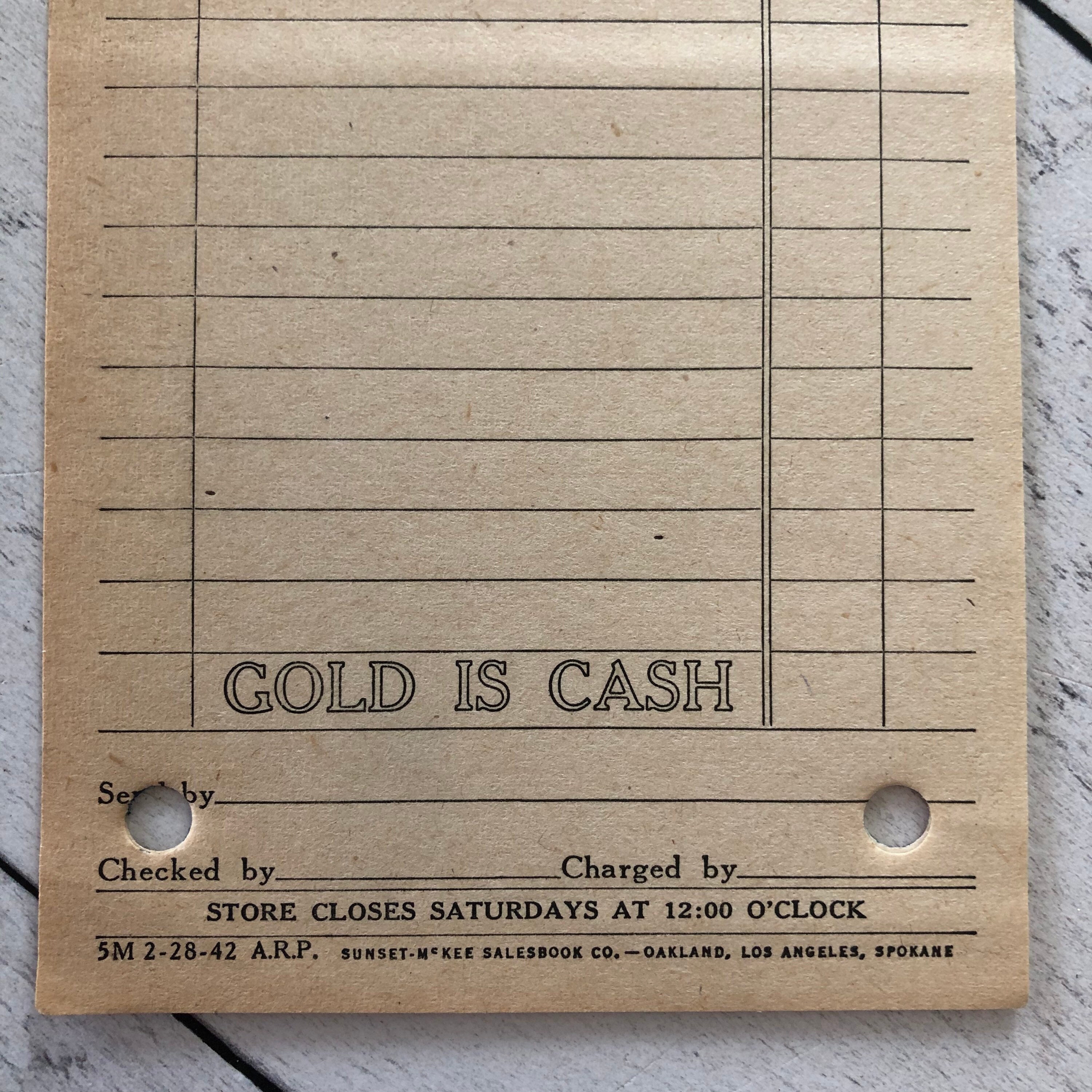 6 sheets Vintage 1940s Los Angeles Dental Supply Company unused triplicate receipts Set of 2,