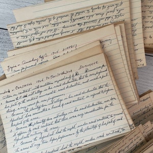 Tarjetas de índice vintage 4x6 de la Facultad de Derecho de la Universidad de Michigan aproximadamente 1940 Conjunto de 5 tarjetas