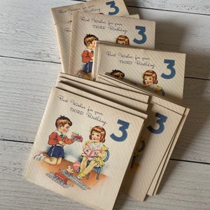 vintage 3e anniversaire vintage NOS Carte de vœux