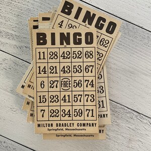 Vintage Milton Bradley Bingo-Karte, Einzelkarte, viele verfügbar