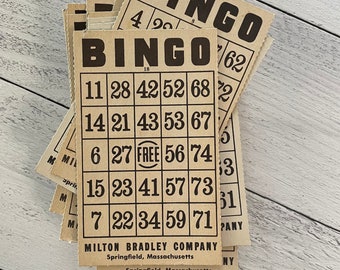 Vintage Milton Bradley Bingo Card Single Card Many Available