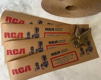 Vintage 1950’s-60’s RCA Electronics Supply Co Gummed Packing Paper Tape Logo Strips