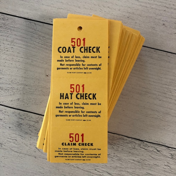 Coat Check Tags - Etsy